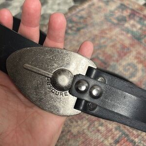 Obscure Excalibur Black Leather Belt 38"